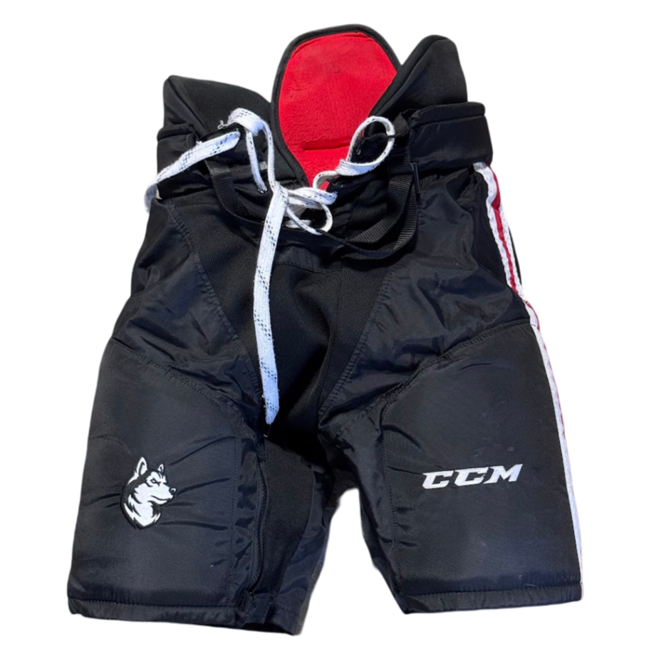 Pantalon de hockey CCM HPWM2 d'occasion pour femme – NCAA Pro Stock (noir/rouge/blanc)